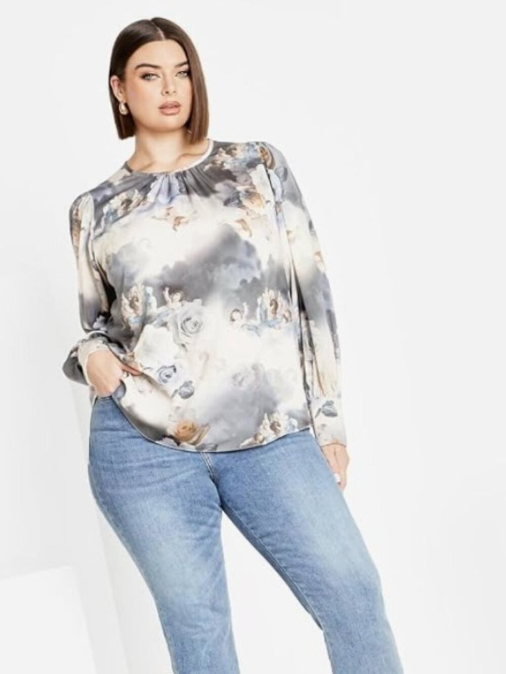 City Chic Women's Plus Size Aaliyah Print Top
